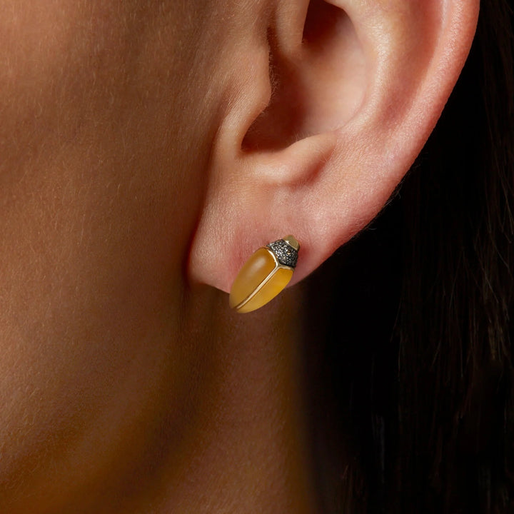 Mini Scarab Citrine Stud, BB-Earrings, Ileana Makri