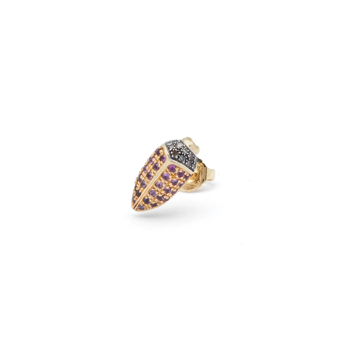 Mini Scarab Pink Sapphire stud