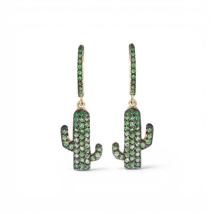 Cactus Tsavorite Hoops