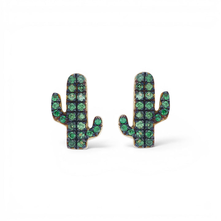Cactus Tsavorite Studs
