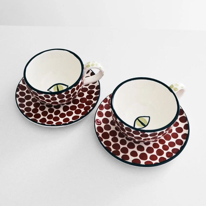 Dawn Eye Cappuccino Cups Cinnamon (set of 2) - Ileana Makri