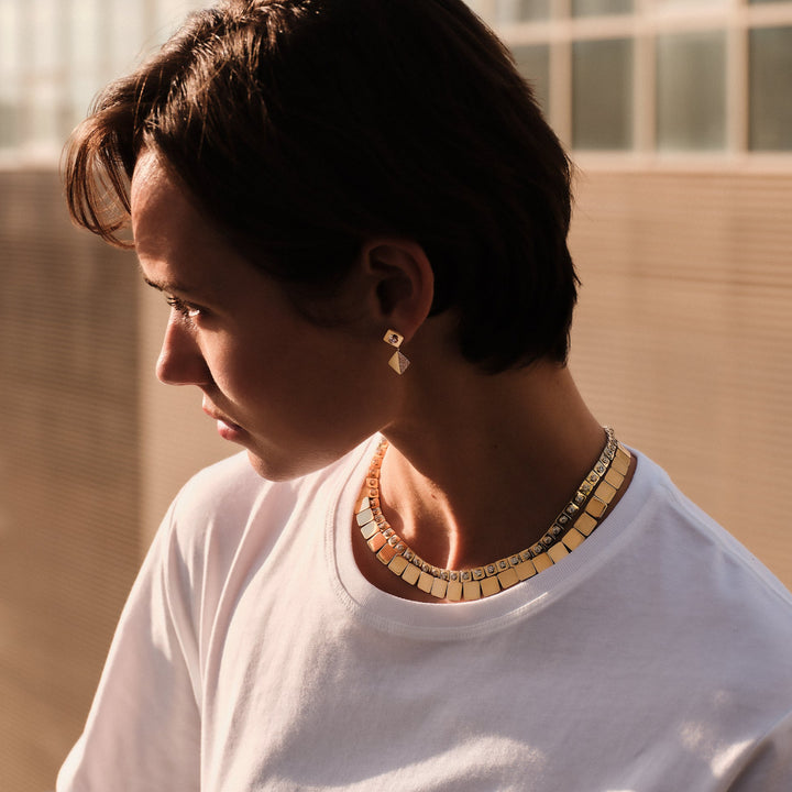 Large Tile Drop Earrings