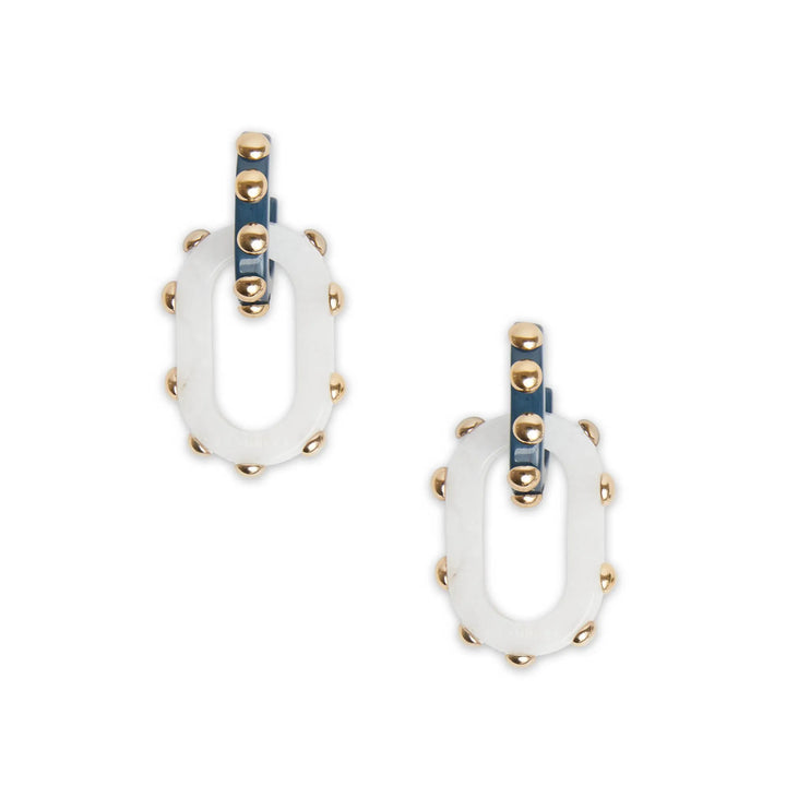 Nefertiti Double Earrings White, LDJ-Jewelry-Ear, Ileana Makri