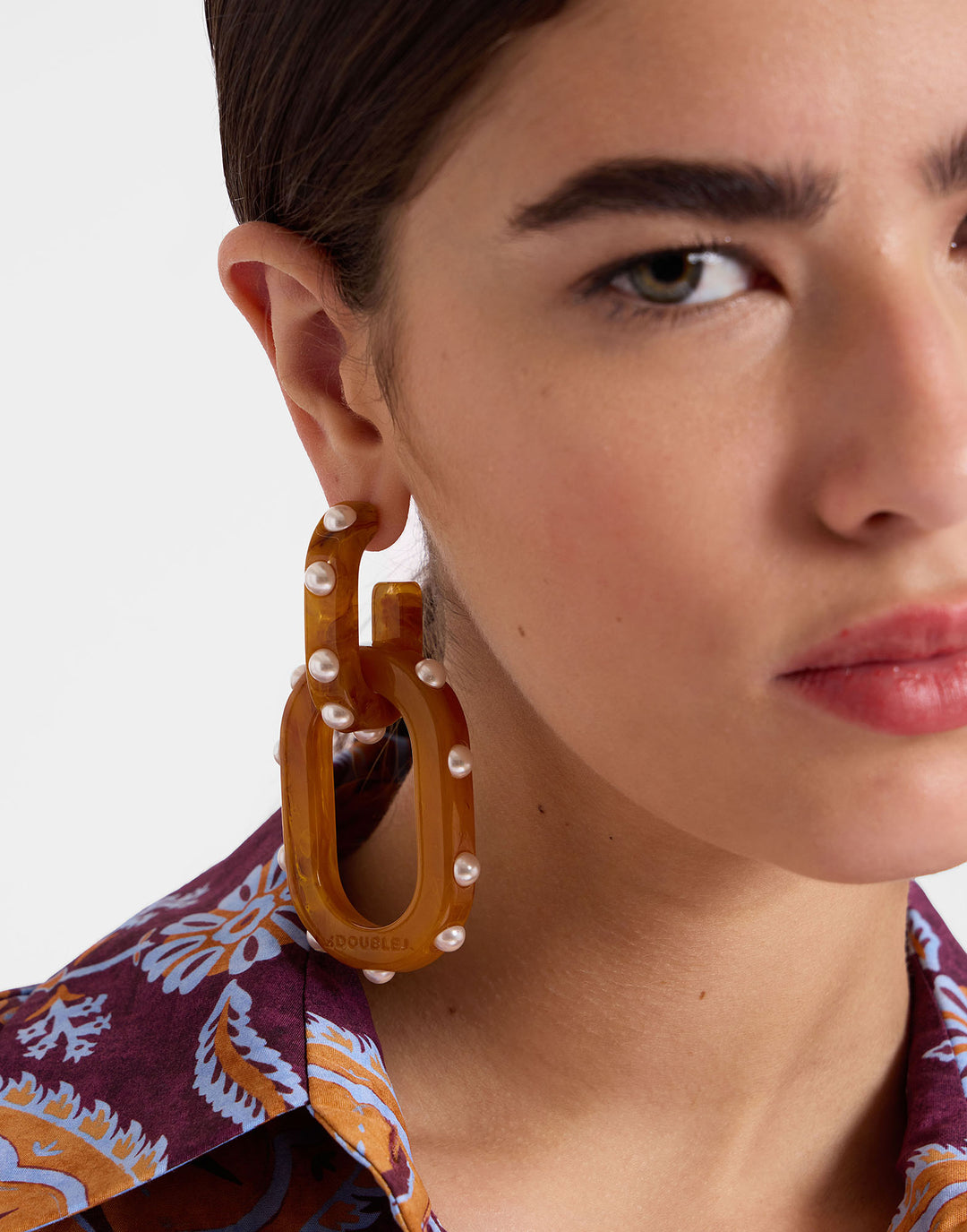 Nefertiti Double Earrings Solid Rust, LDJ-Jewelry-Ear, Ileana Makri