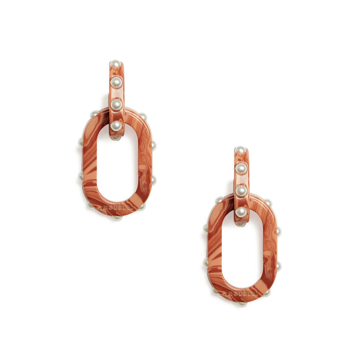 Nefertiti Double Earrings Solid Pink