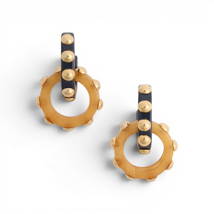 Double Hoop Earrings Yellow