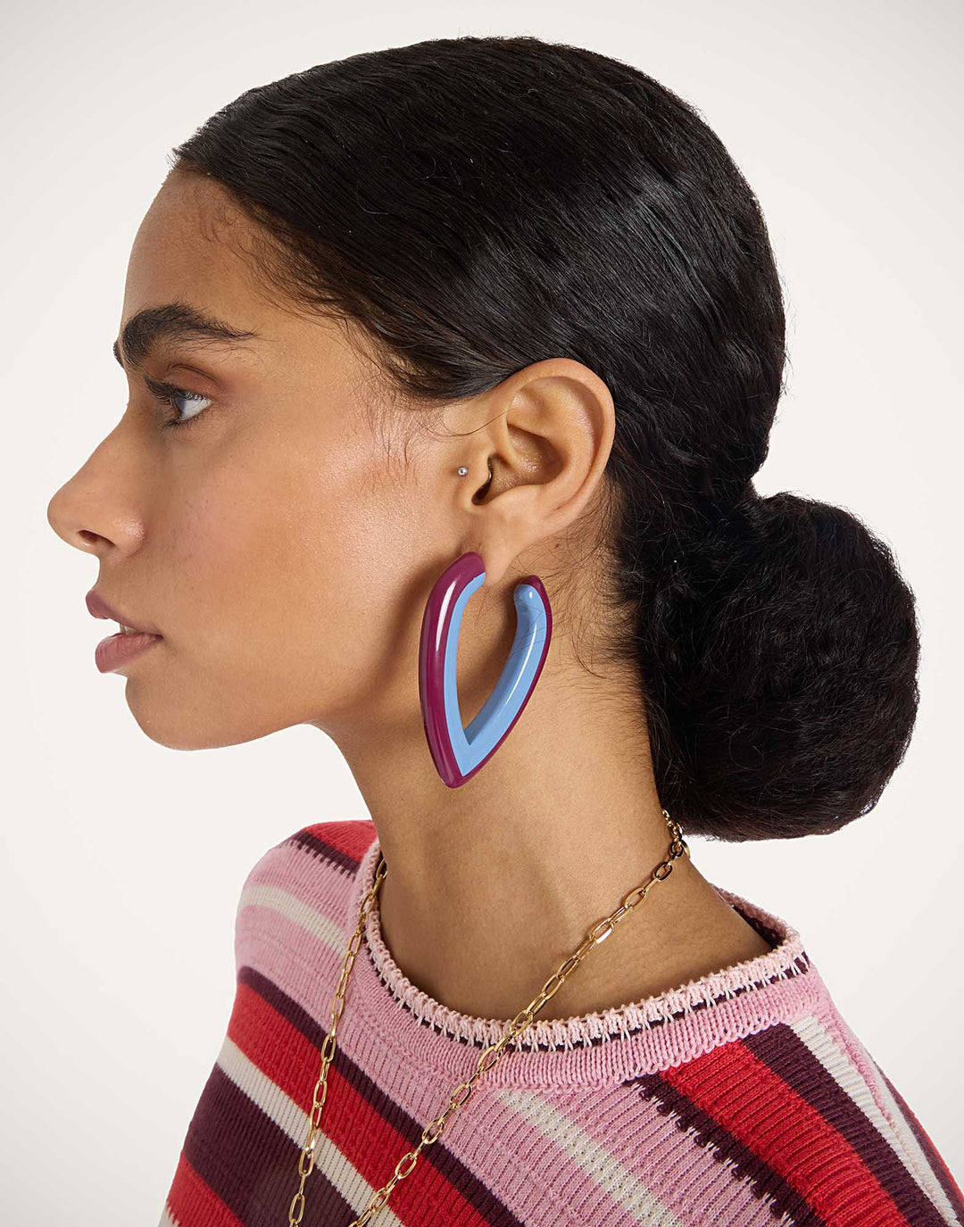 Dew Earrings Bicolor Light Blue Purple