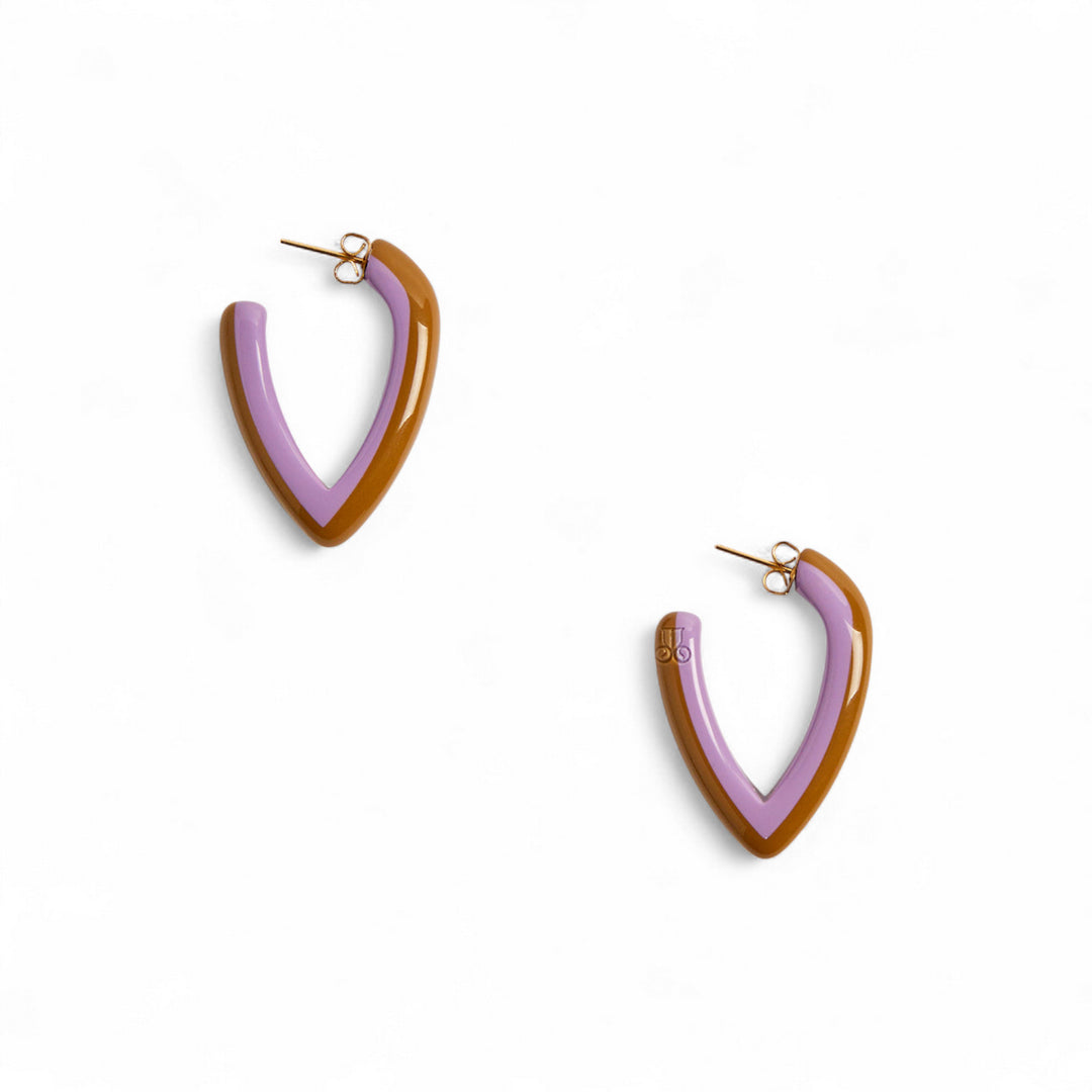 Dew Earrings Bicolor Mini Brown Pink