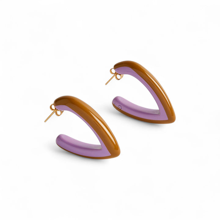 Dew Earrings Bicolor Mini Brown Pink