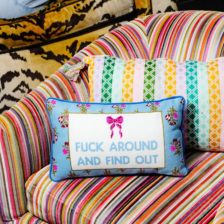 F*** Around Needlepoint Pillow
