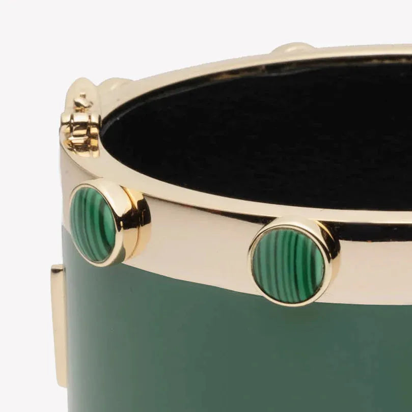 Inlaid Cabochon Malachite Cuff