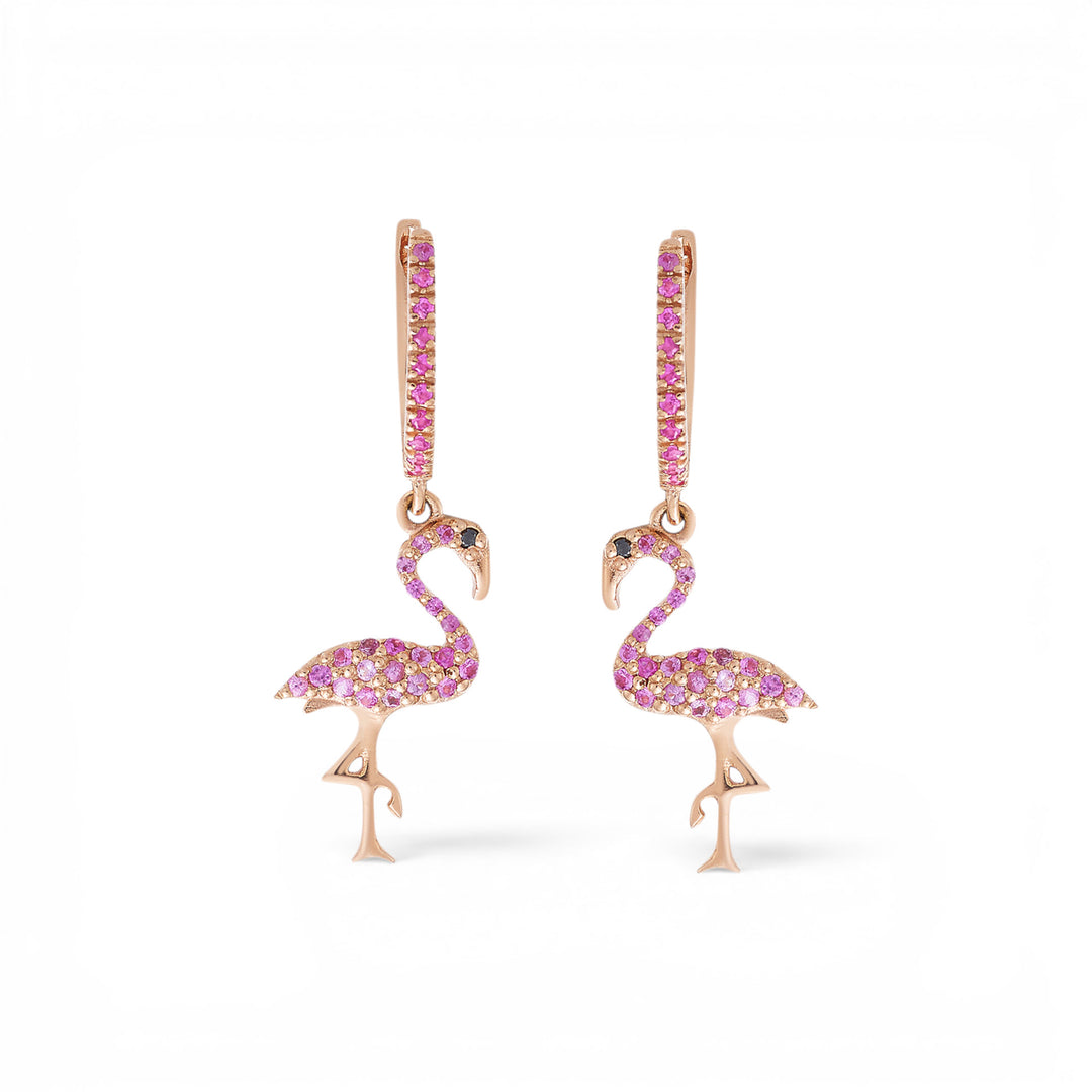 Flamingo Hoops | Tropical Paradise | Ileana Makri Fine Jewelry
