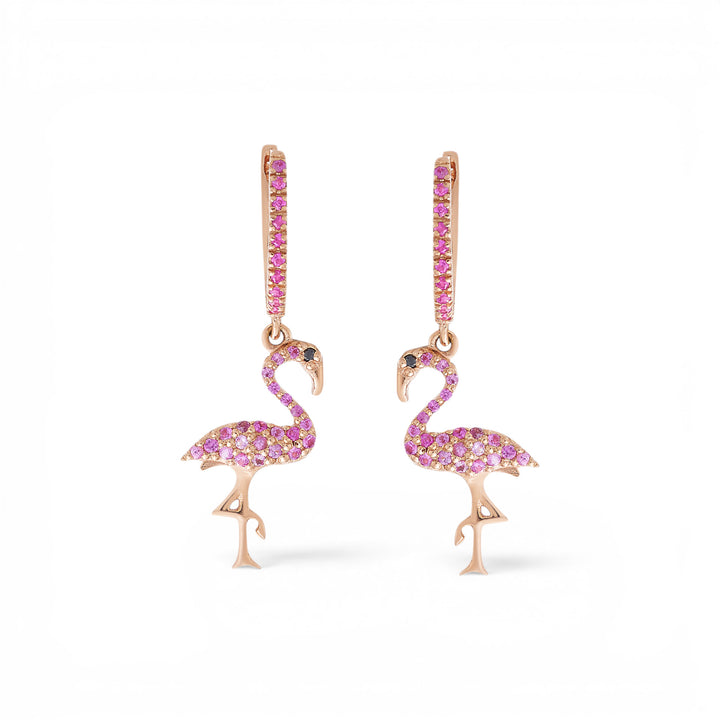 Flamingo Hoops | Tropical Paradise | Ileana Makri Fine Jewelry

