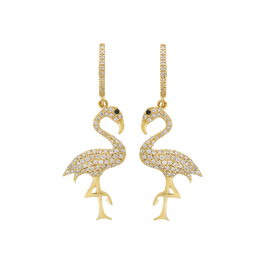 Large Flamingo Diamond Hoops