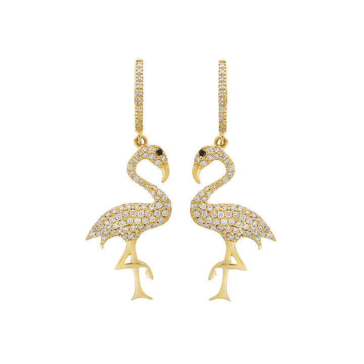Large Flamingo Diamond Hoops