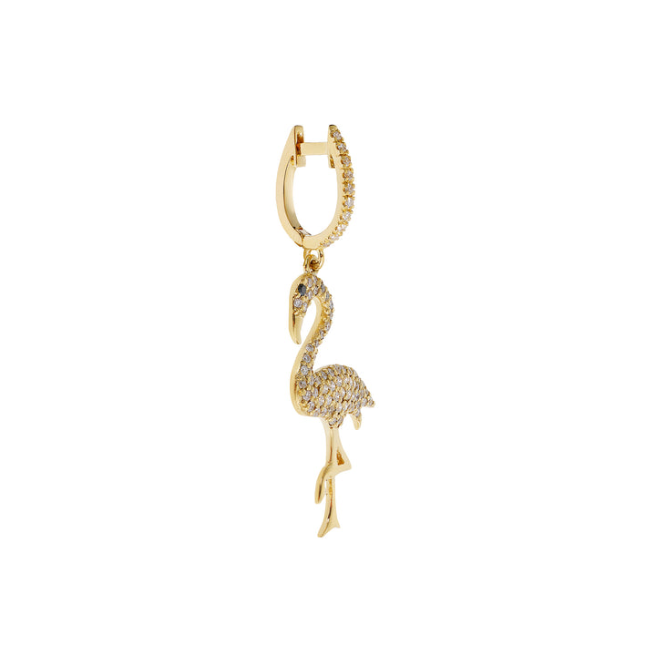 Large Flamingo Diamond Hoops
