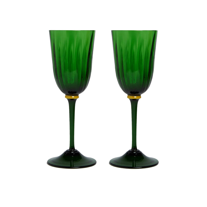 Wine Glasses Green Murano (Set of 2) - La Double J - Ileana Makri store