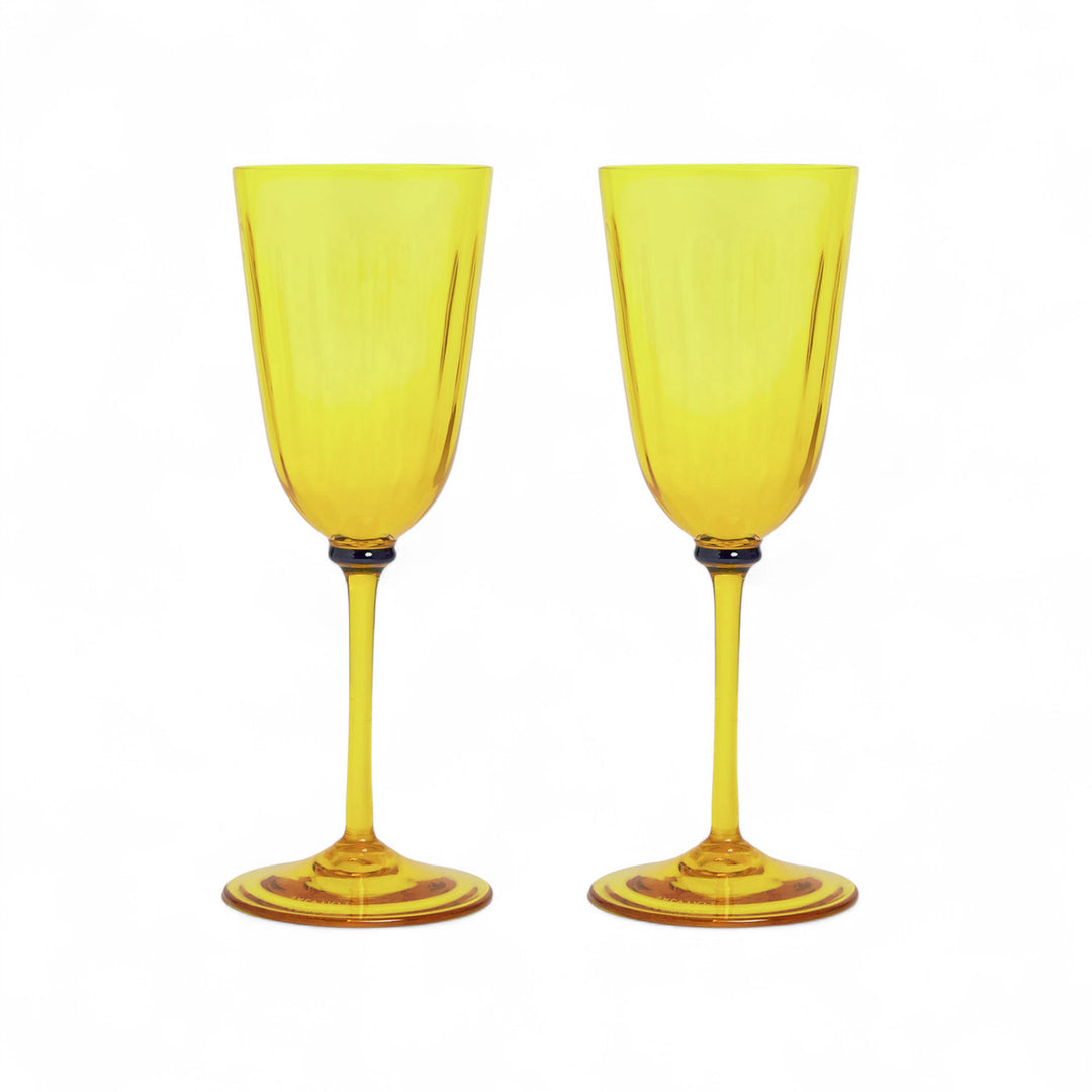 Wine Glasses Yellow Murano (Set of 2)