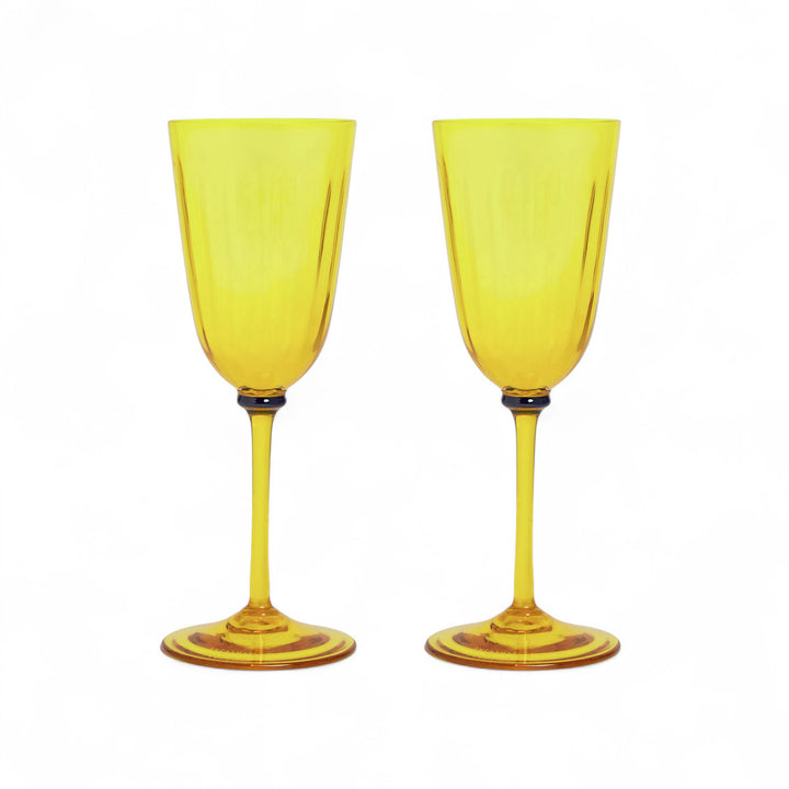 Wine Glasses Yellow Murano (Set of 2)