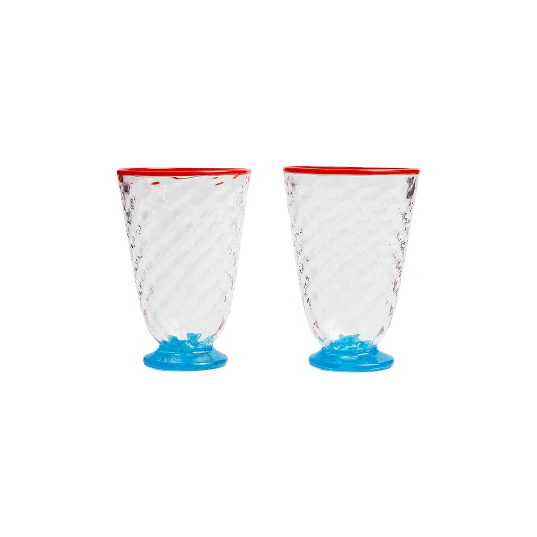 Quilted Glasses Blue (Set of 2), Home and Decor, Ileana Makri, Drinkware