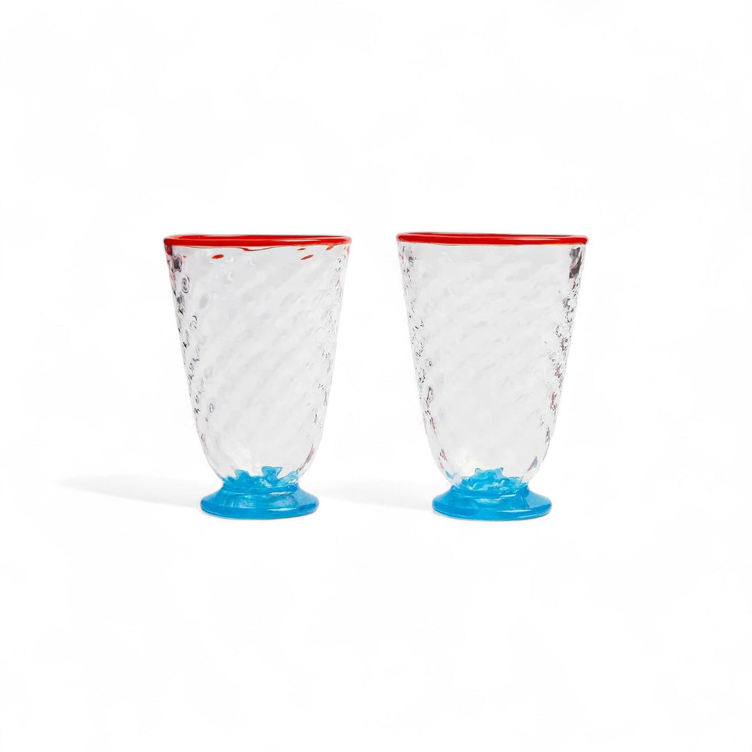 Quilted Glasses Blue (Set of 2)