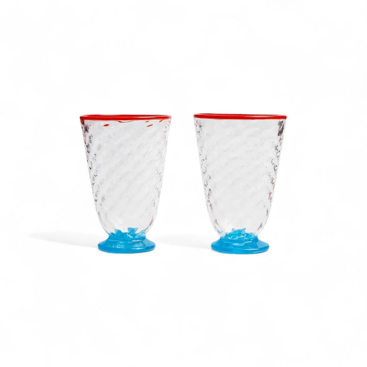 Quilted Glasses Blue (Set of 2)