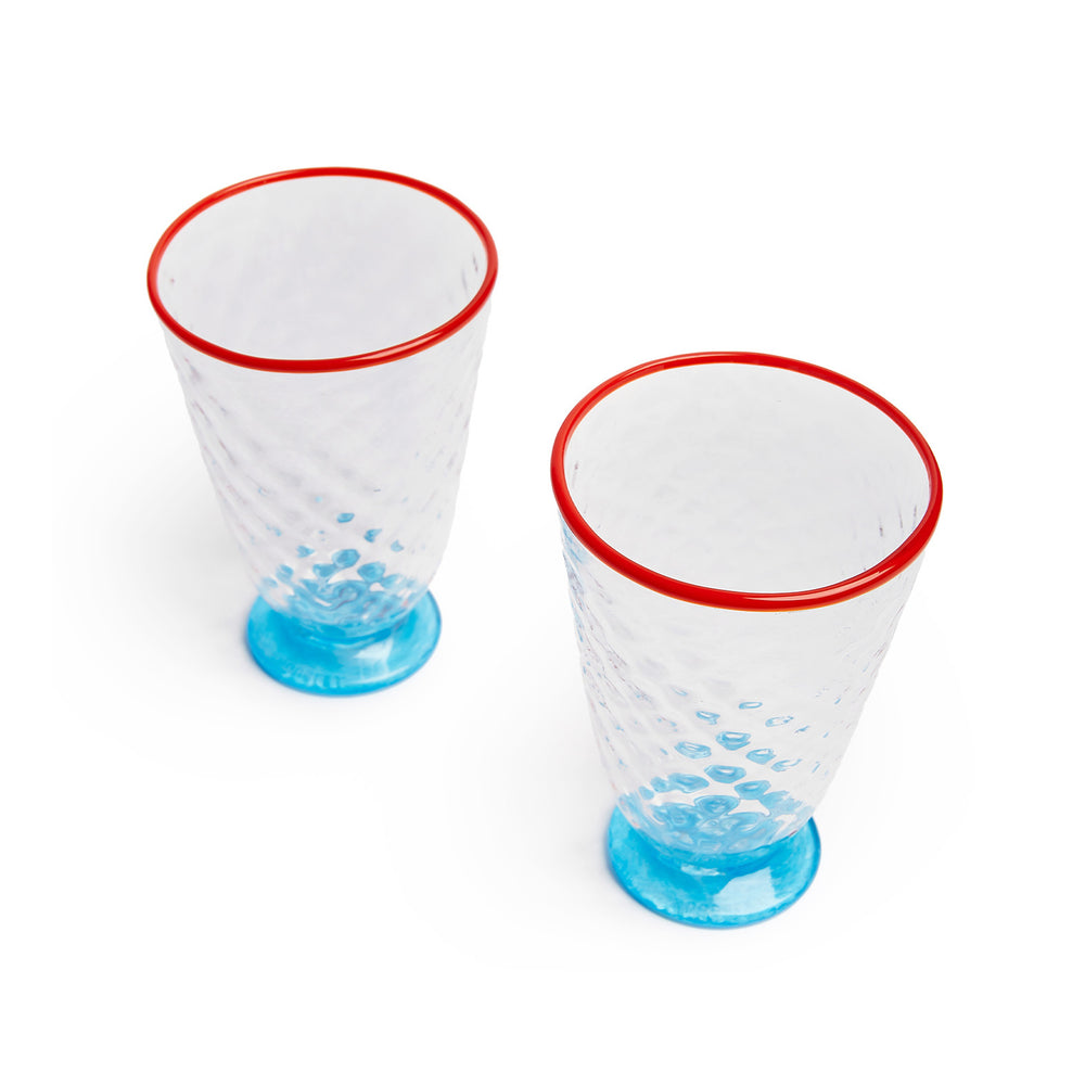Quilted Glasses Blue (Set of 2), Home and Decor, Ileana Makri, Drinkware