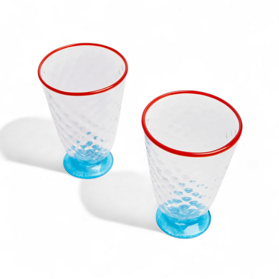 Quilted Glasses Blue (Set of 2)