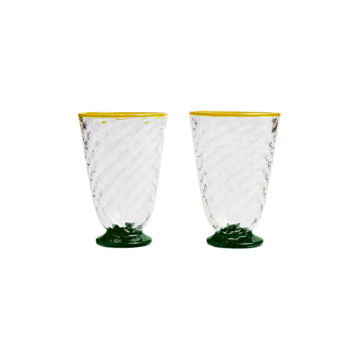 Quilted Glasses Green (Set of 2), Home and Decor, Ileana Makri, Drinkware