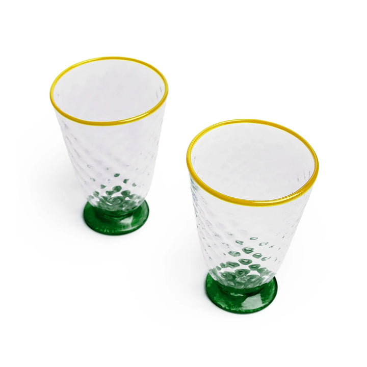 Quilted Glasses Green (Set of 2), Home and Decor, Ileana Makri, Drinkware