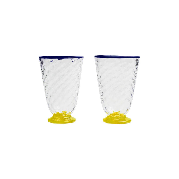 Quilted Glasses Yellow (Set of 2), Home and Decor, Ileana Makri, Drinkware