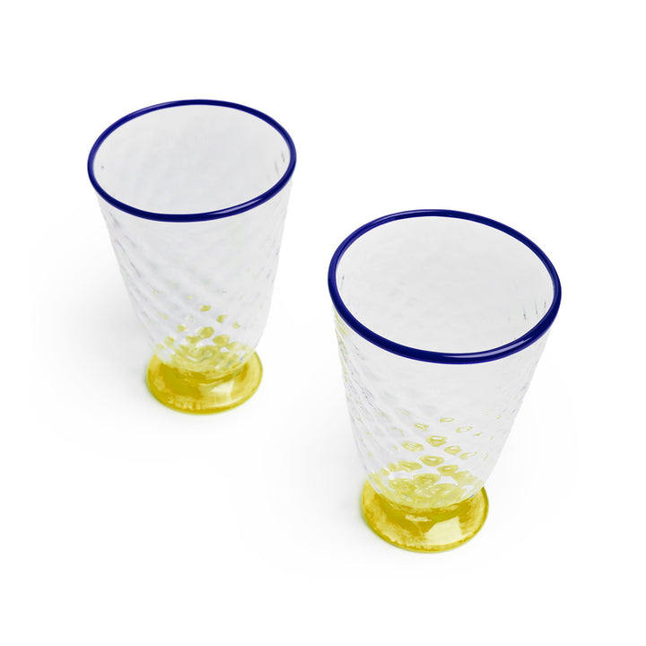 Quilted Glasses Yellow (Set of 2), Home and Decor, Ileana Makri, Drinkware