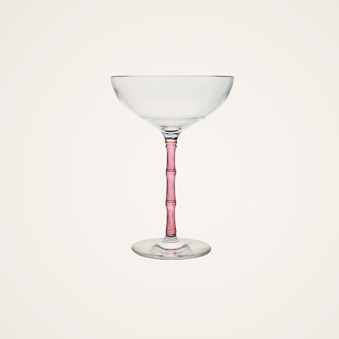 Bamboo Coupe Glasses Pink (Set Of 2)