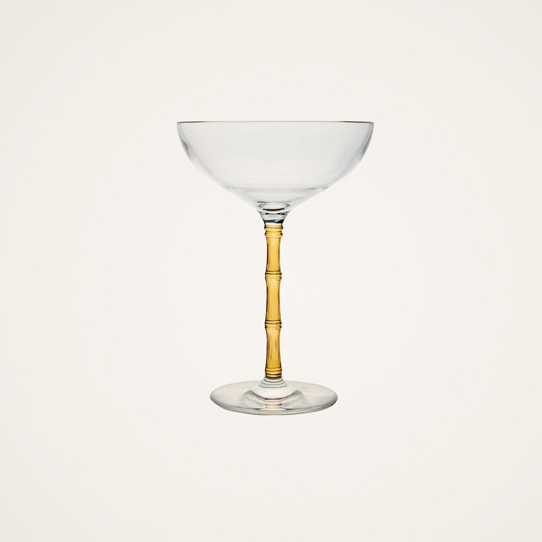 Bamboo Coupe Glasses Amber (Set Of 2)