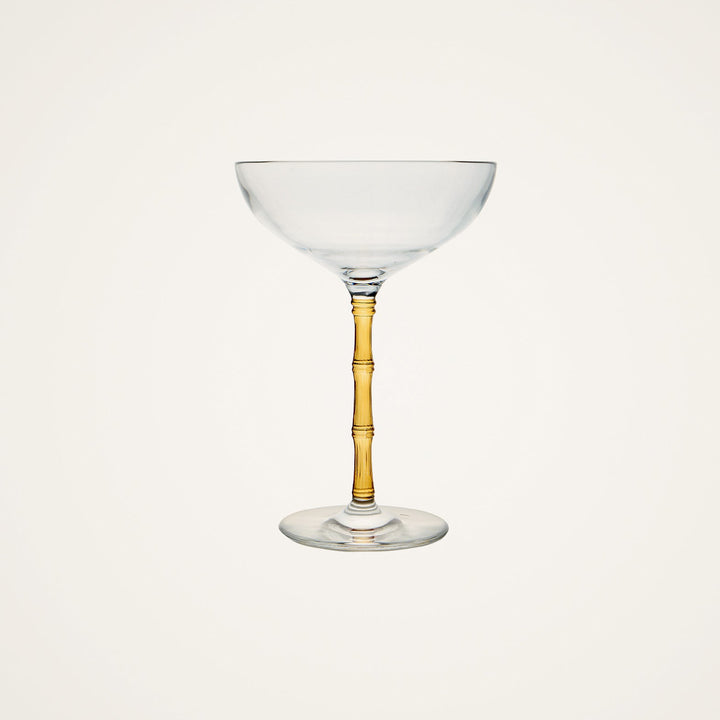 Bamboo Coupe Glasses Amber (Set Of 2)