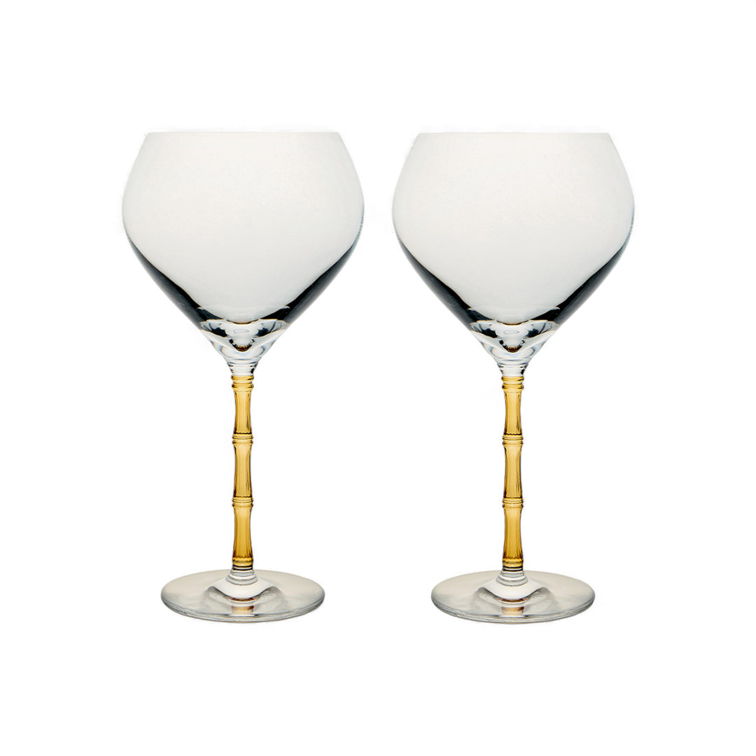 Bamboo Balloon Glasses Amber (Set Of 2)