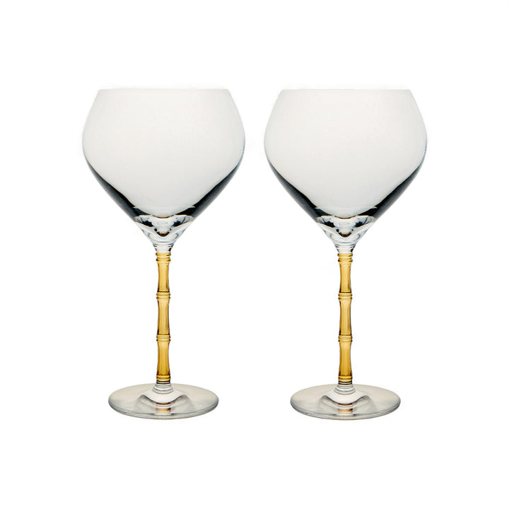 Bamboo Balloon Glasses Amber (Set Of 2)