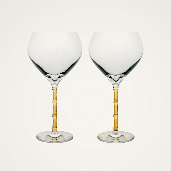 Bamboo Balloon Glasses Amber (Set Of 2)
