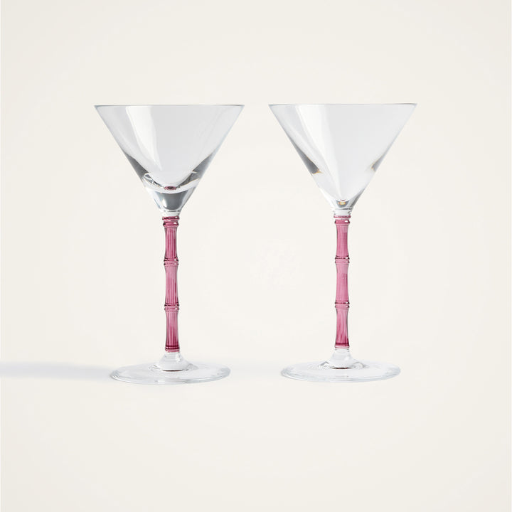 Bamboo Martini Glasses Pink (Set Of 2)