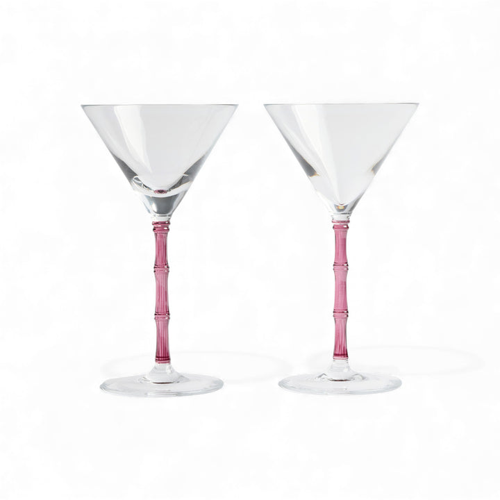 Bamboo Martini Glasses Pink (Set Of 2)