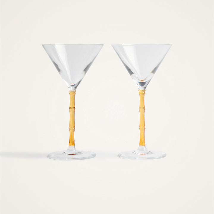 Bamboo Martini Glasses Amber (Set Of 2)