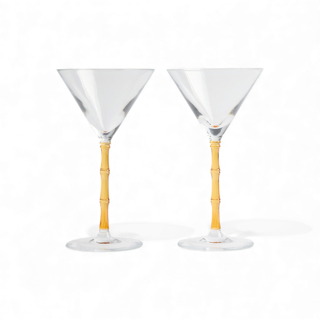 Bamboo Martini Glasses Amber (Set Of 2)