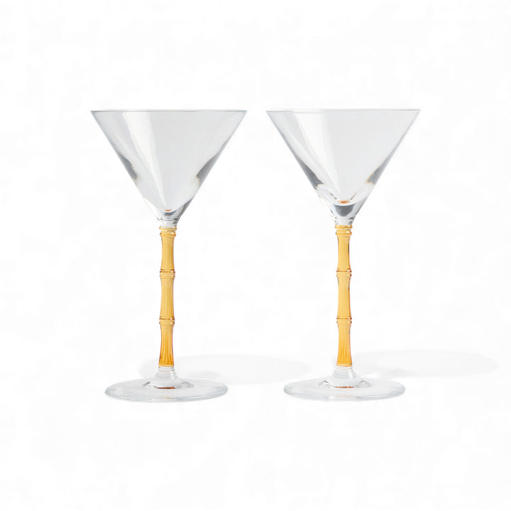 Bamboo Martini Glasses Amber (Set Of 2)