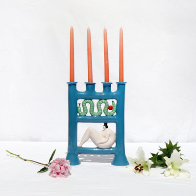 Eve Blue Candleholder - Laetitia Rouget - Ileana Makri store