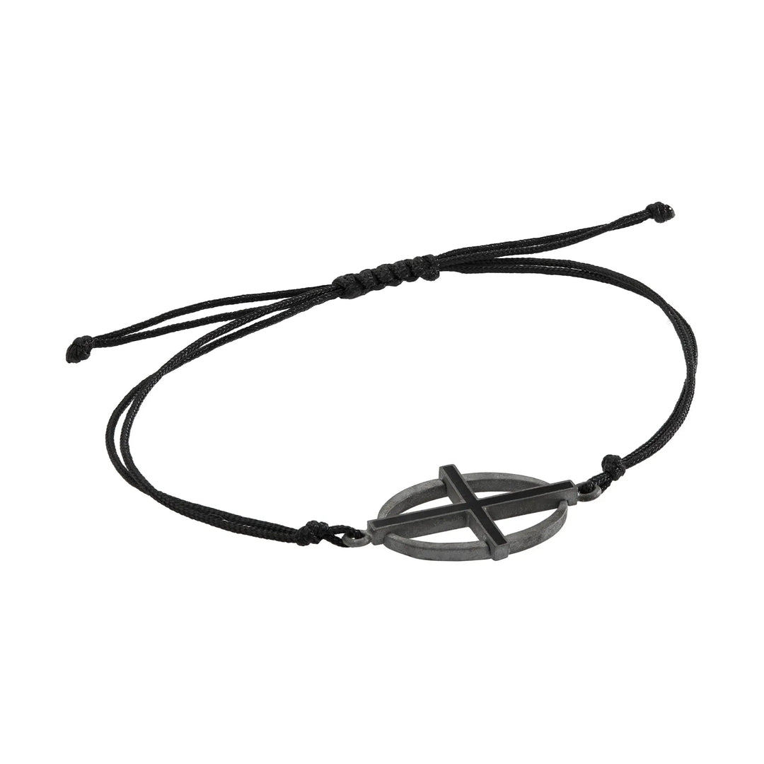 Coda Cross Bracelet SLV-OX-BLK - Ileana Makri