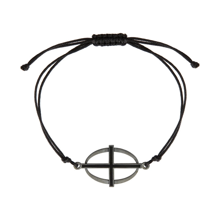 Coda Cross Bracelet SLV-OX-BLK - Ileana Makri