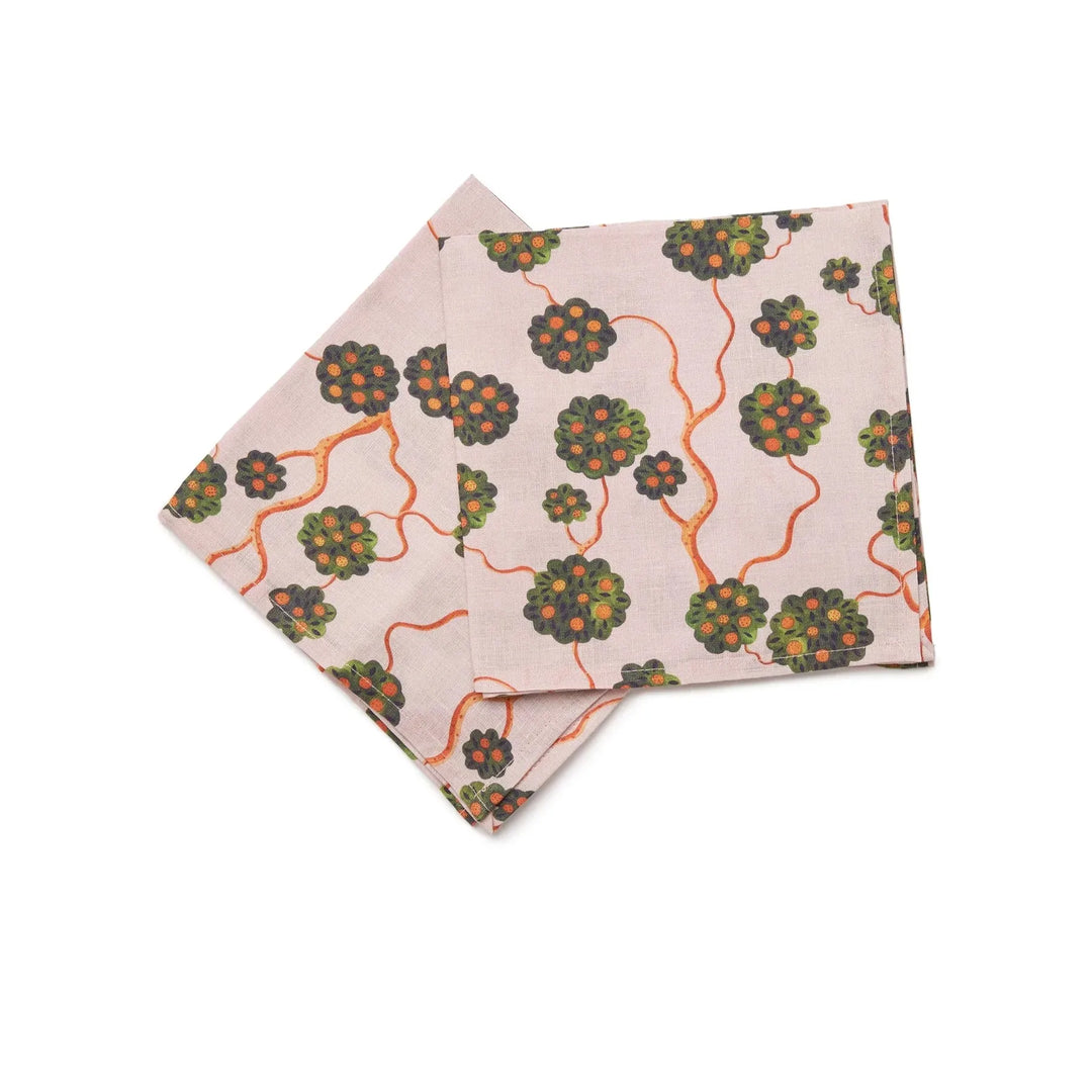 Dinner Napkins Orange Grove in Linen (Set of 6) - La Double J - Ileana Makri store