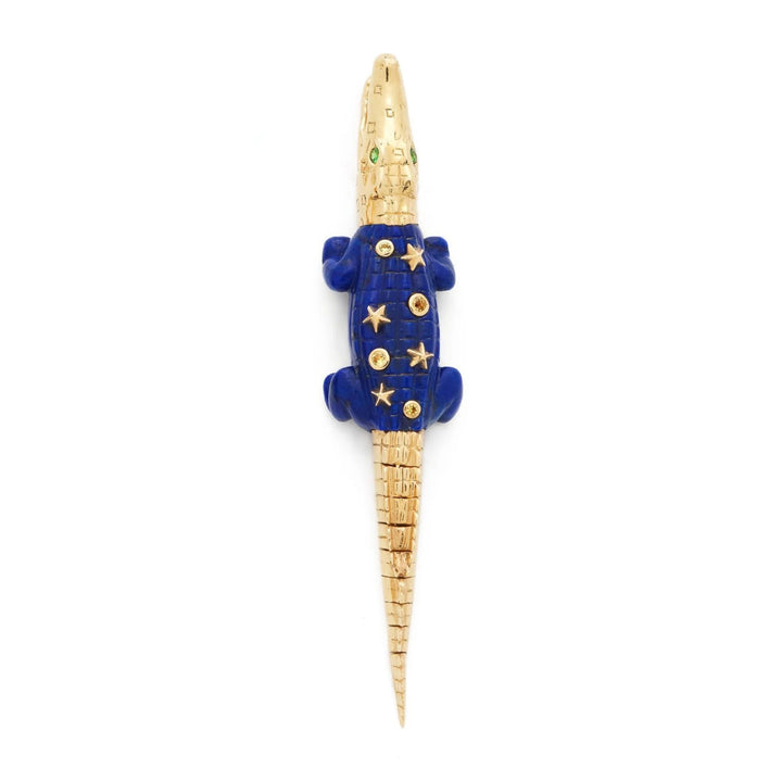 Lapis Lazuli Alligator Bite Earring