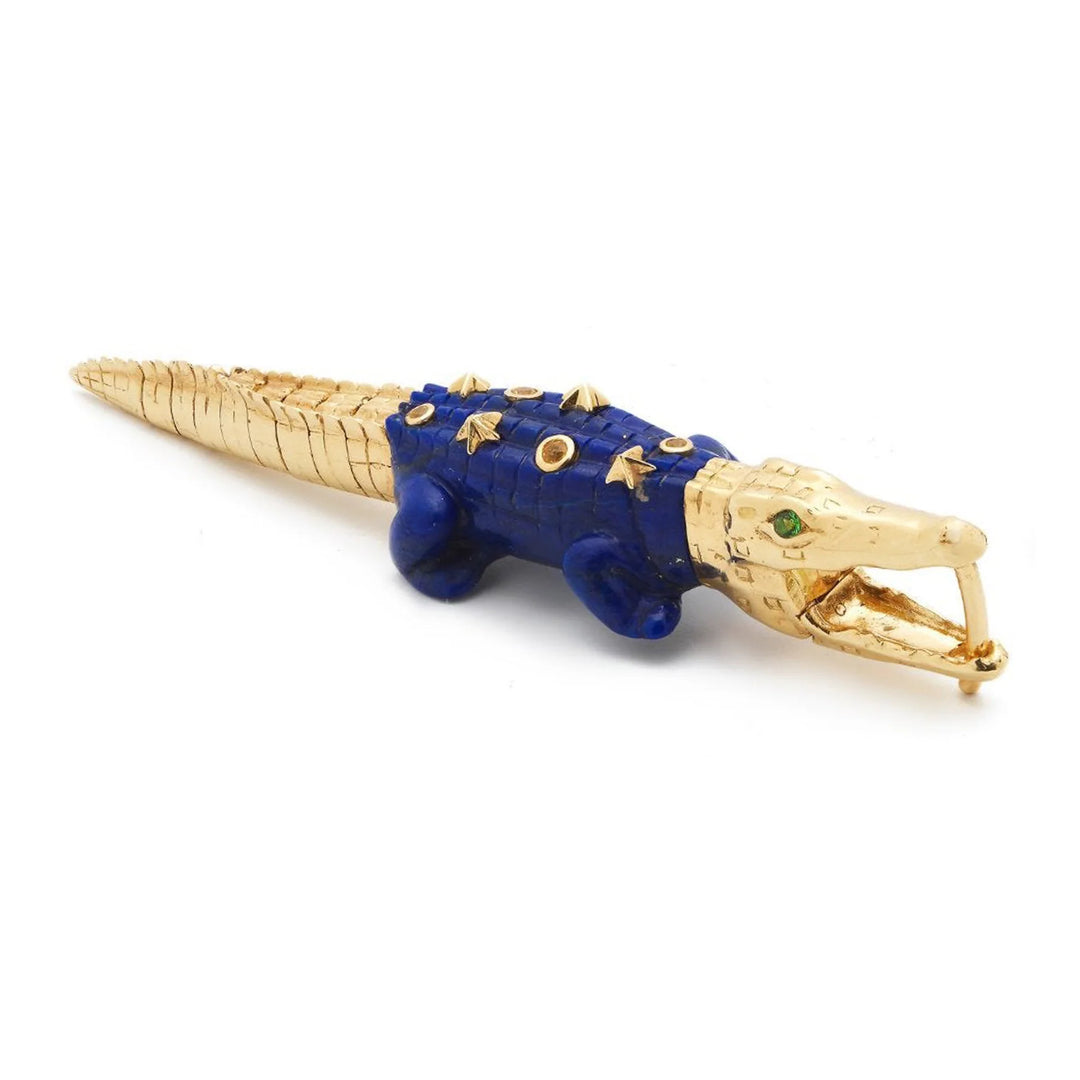 Lapis Lazuli Alligator Bite Earring