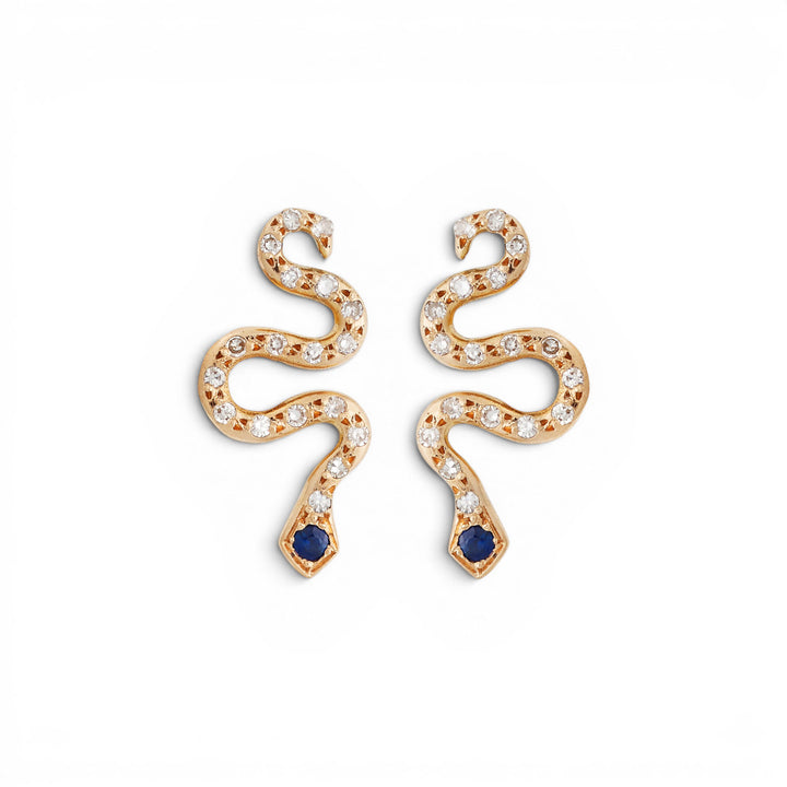 Little Snake Stud Diamond & Sapphire